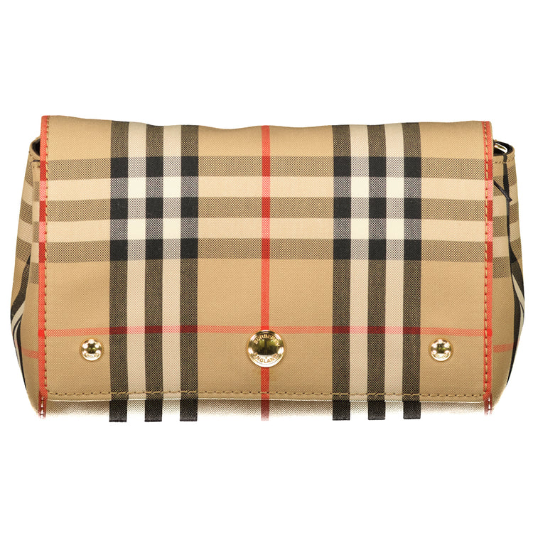 Mini Vintage Check & Leather Crossbody Bag - Casual Basement