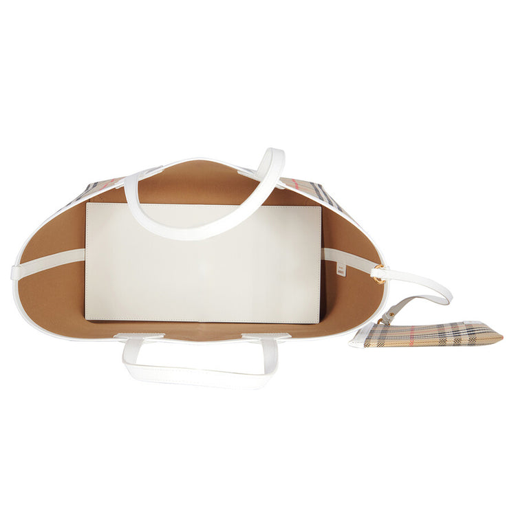 Check Cotton Canvas Medium London Tote