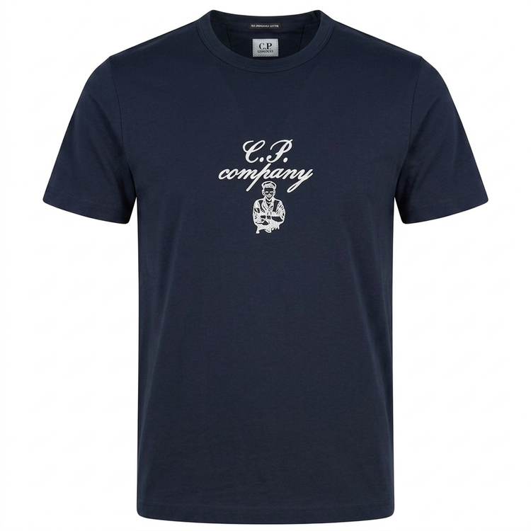 Calligraphic Logo Print T-Shirt - Casual Basement
