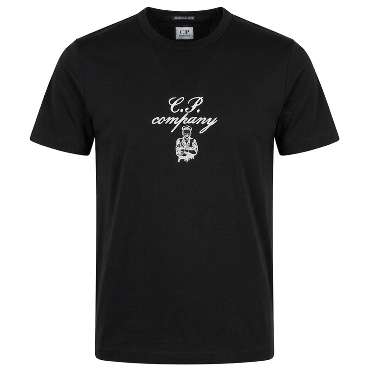 Calligraphic Logo Print T-Shirt - Casual Basement