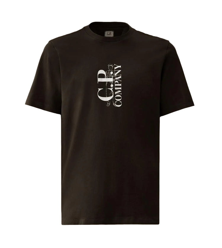 Vertical Logo Print T-Shirt - Casual Basement