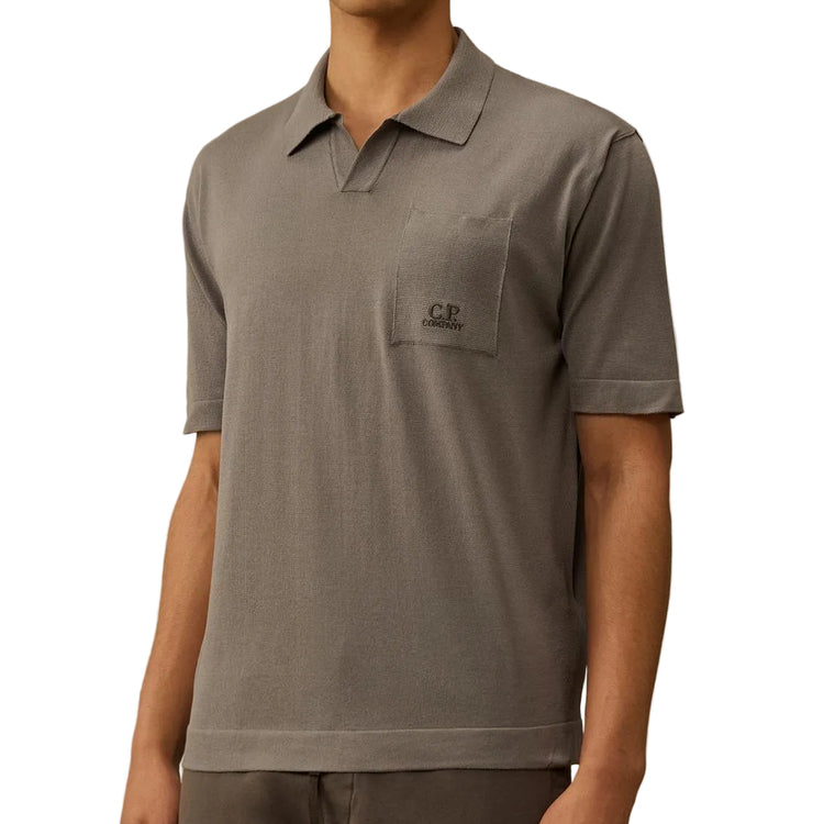 Knitted Pocket Logo Polo - Casual Basement