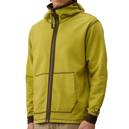 Diagonal Fleece Zip Hoodie - Casual Basement
