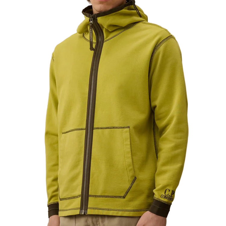 Diagonal Fleece Zip Hoodie - Casual Basement