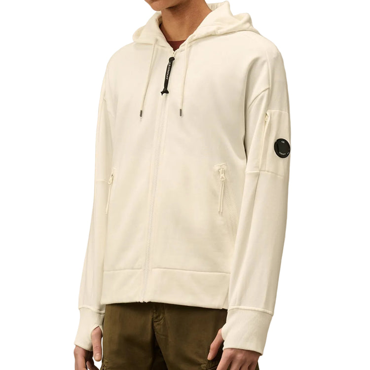 Diagonal Raised Fleece Lens Zip Hoodie - Casual Basement