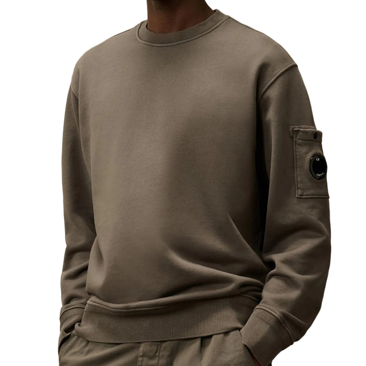 Diagonal Fleece Resist Dyed Lens Sweatshirt - Casual Basement