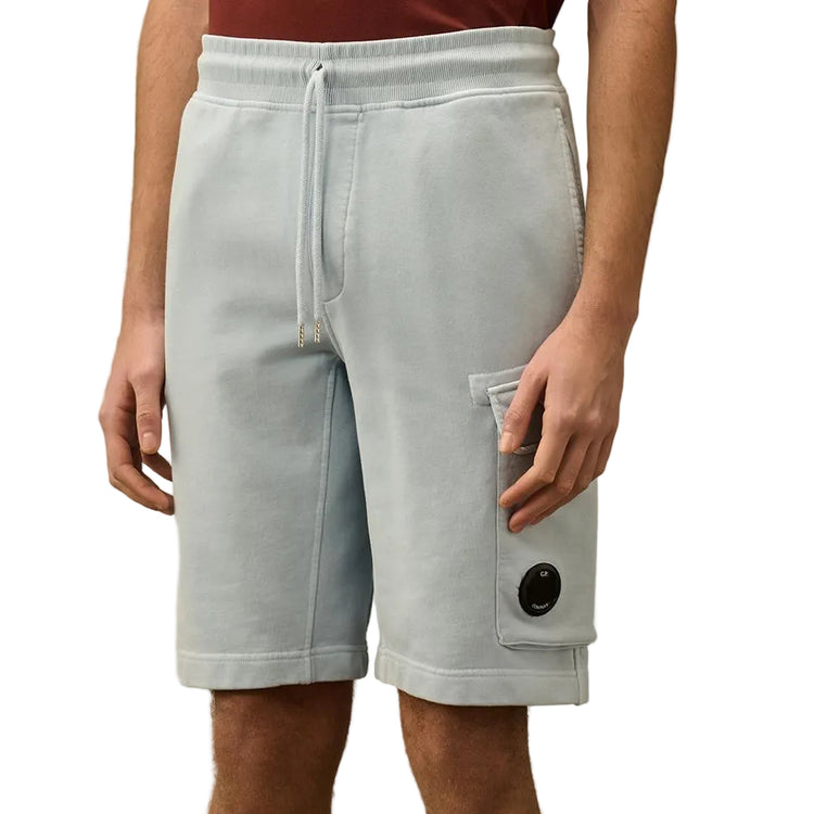 Cotton Diagonal Fleece Resist Dyed Lens Bermudas - Casual Basement