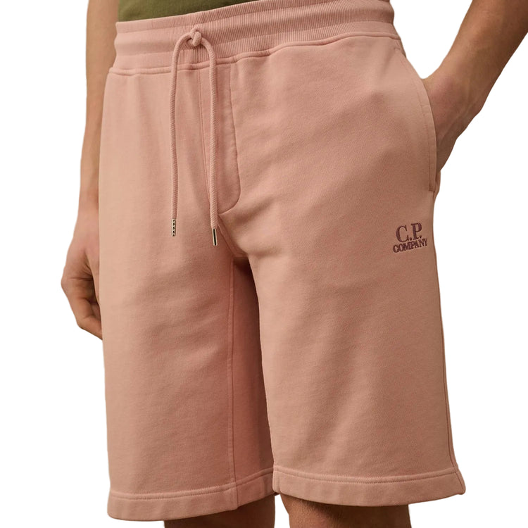 Cotton Diagonal Fleece Resist Dyed Logo Bermudas - Casual Basement