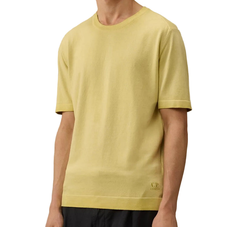 Cotton Crepe Short Sleeve Logo Knit - Casual Basement