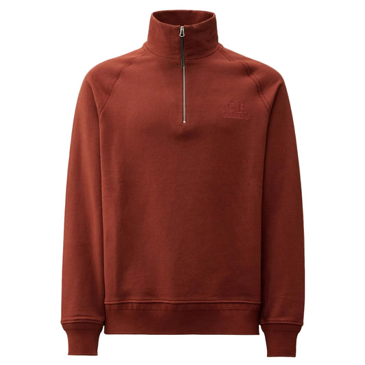 Diagonal Fleece Quarter Zip Logo Sweatshirt - Casual Basement