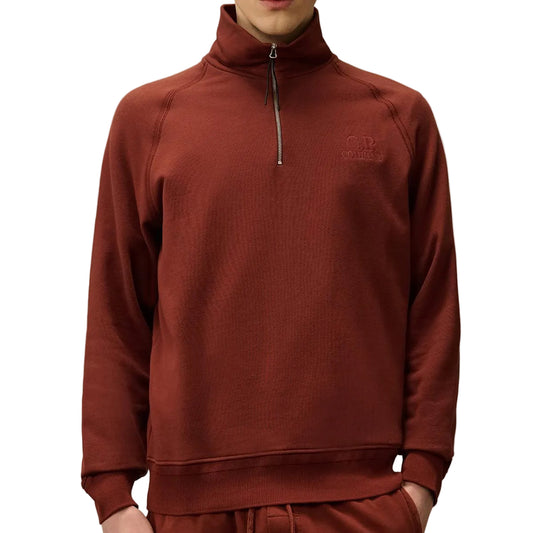 Diagonal Fleece Quarter Zip Logo Sweatshirt - Casual Basement