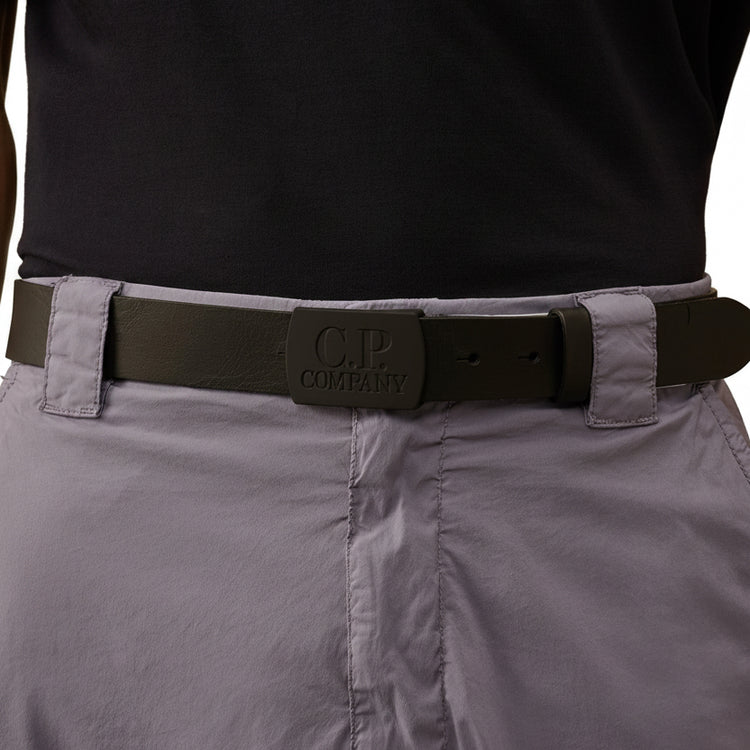 Leather Logo Buckle Belt - Casual Basement