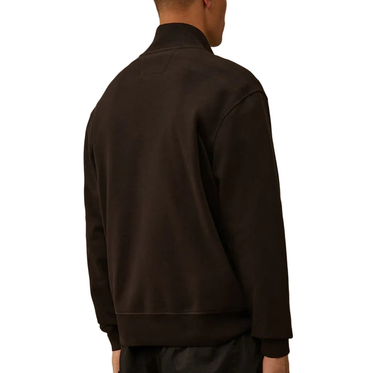Diagonal Fleece Zip Logo Sweatshirt