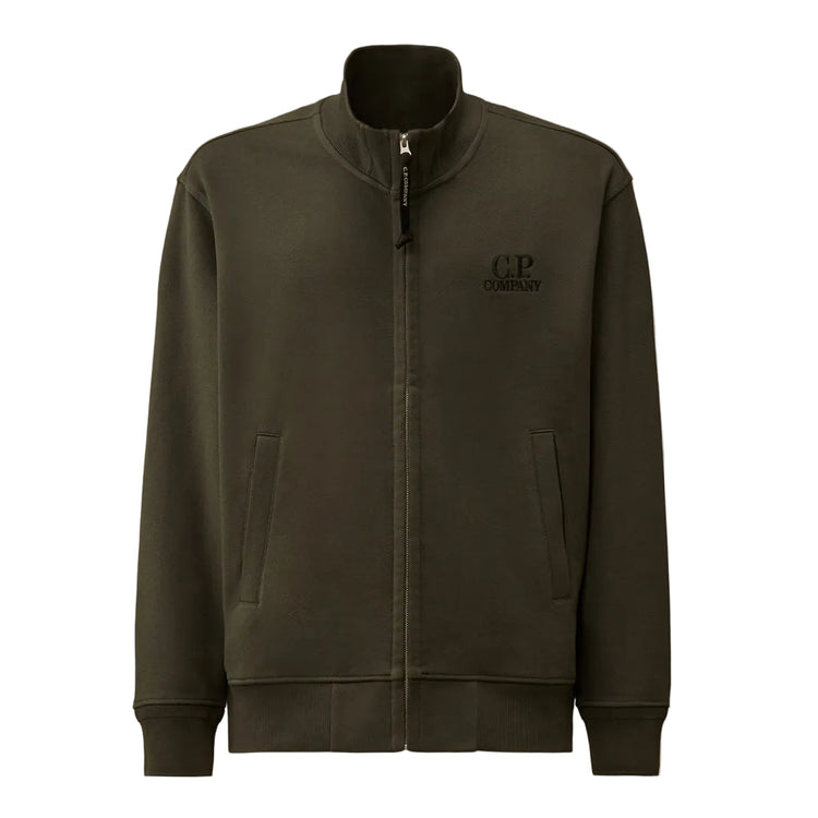 Diagonal Fleece Zip Logo Sweatshirt