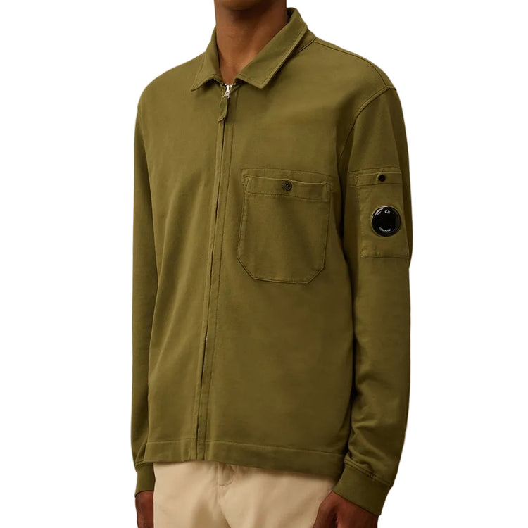 Light Fleece Polo Zip Lens Sweatshirt