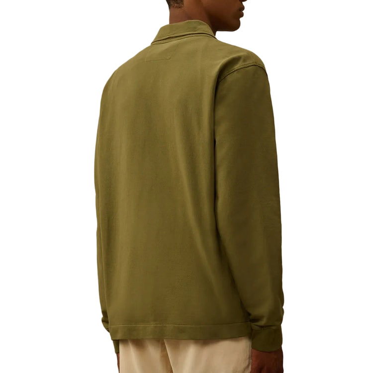 Light Fleece Polo Zip Lens Sweatshirt