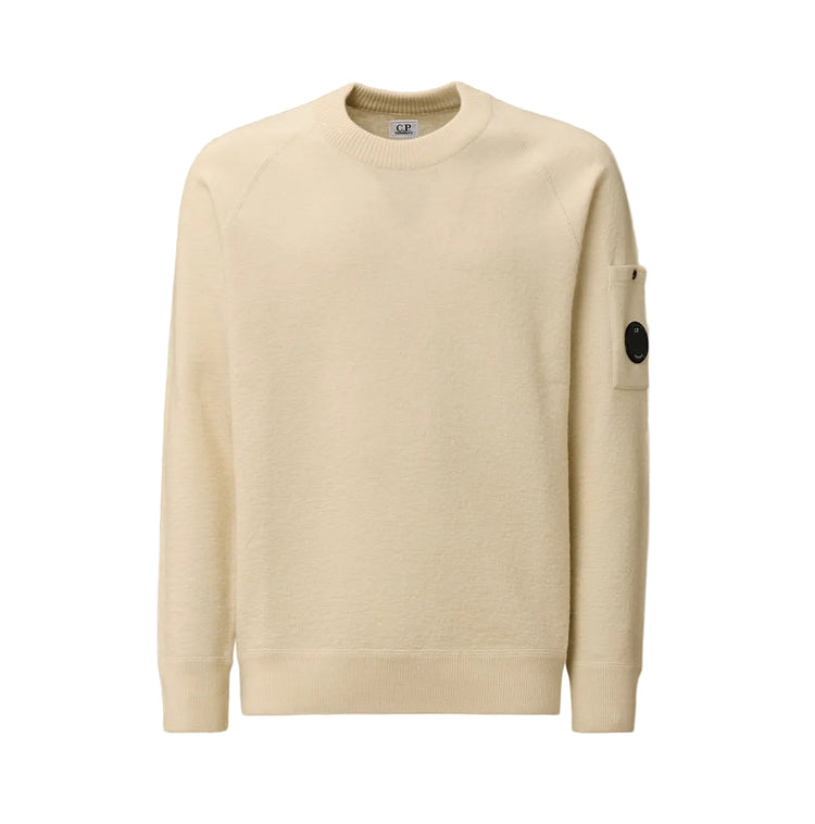Felted Merino Wool Crewneck Lens Knit