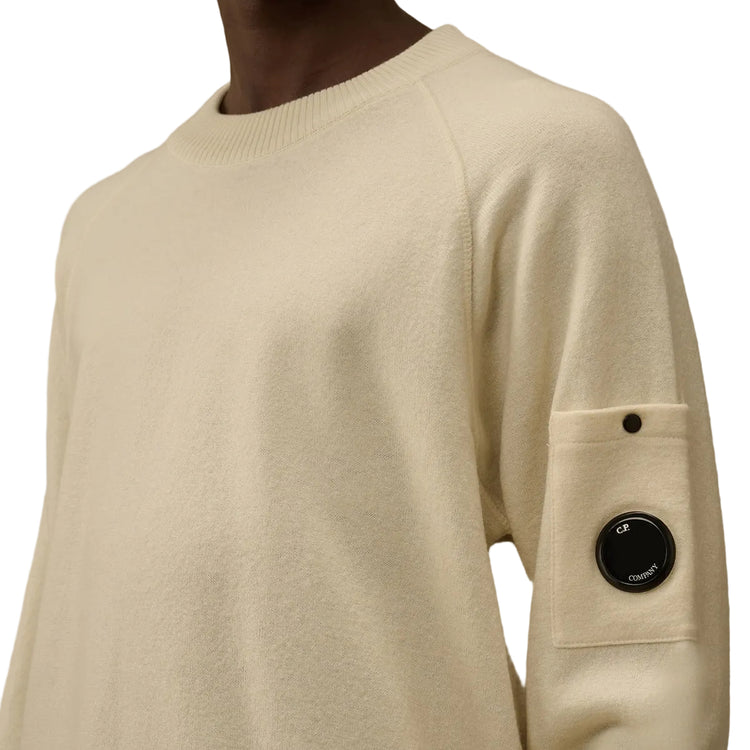 Felted Merino Wool Crewneck Lens Knit