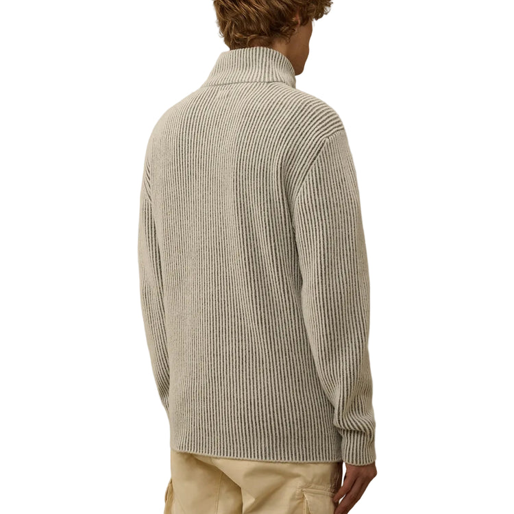 Polo Collar Quarter Zip Lens Fleece Knit