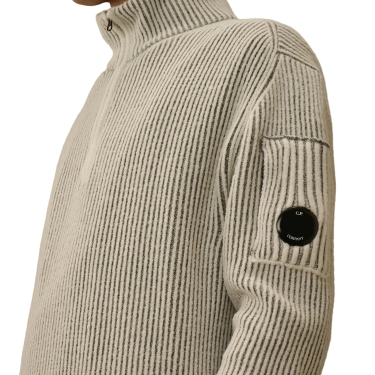Polo Collar Quarter Zip Lens Fleece Knit