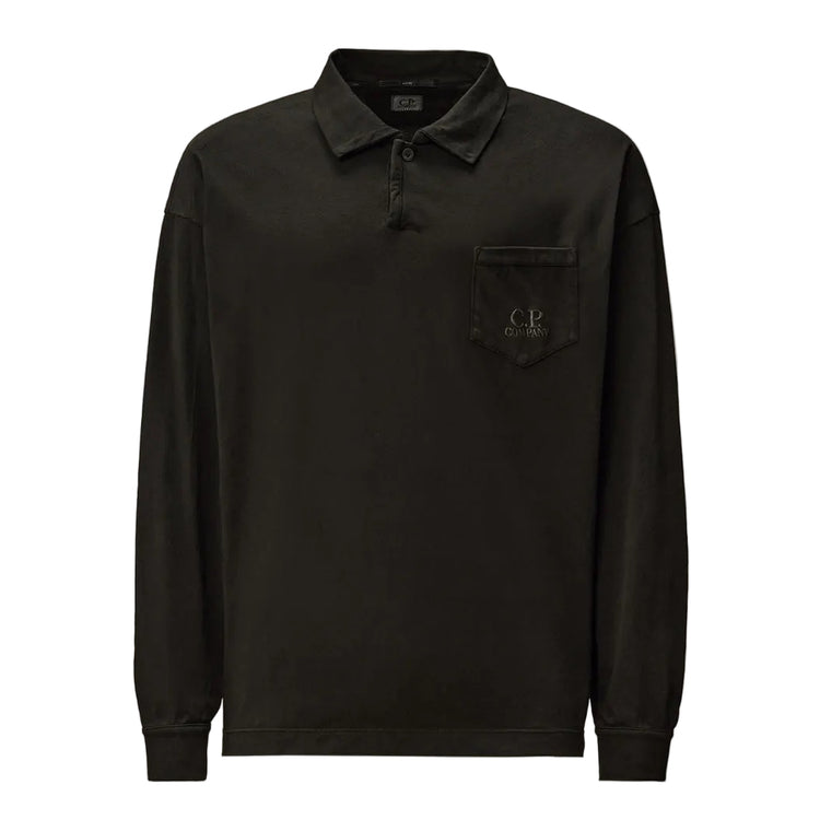 Long Sleeve Pocket Logo Jersey Polo - Casual Basement