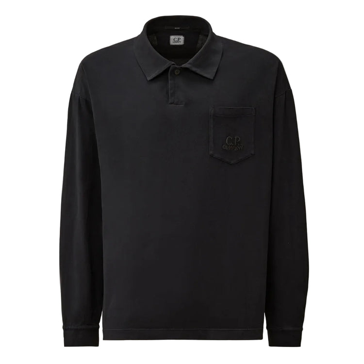 Long Sleeve Pocket Logo Jersey Polo - Casual Basement
