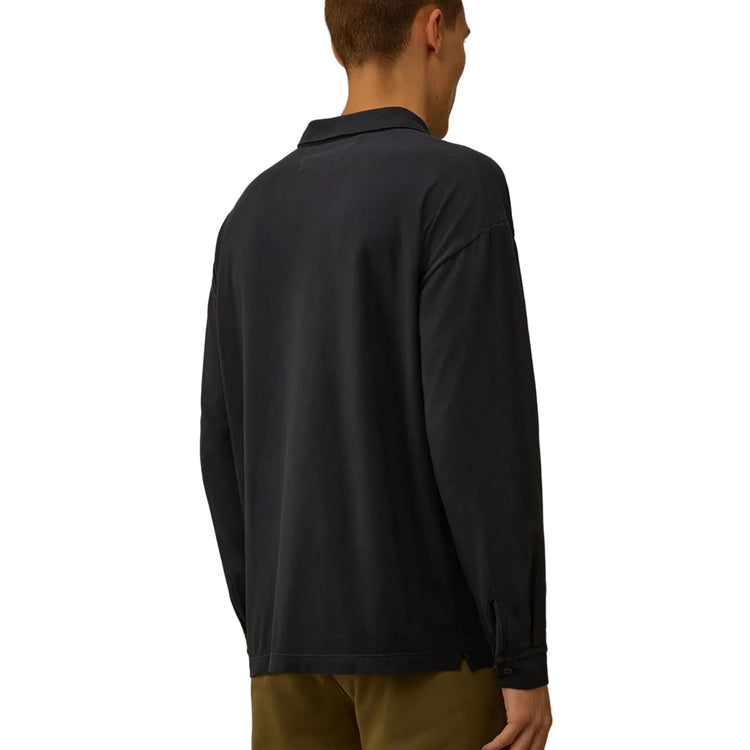 Long Sleeve Pocket Logo Jersey Polo - Casual Basement