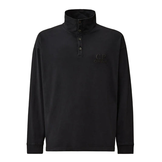 Long Sleeve Embroidered Logo Jersey Polo - Casual Basement
