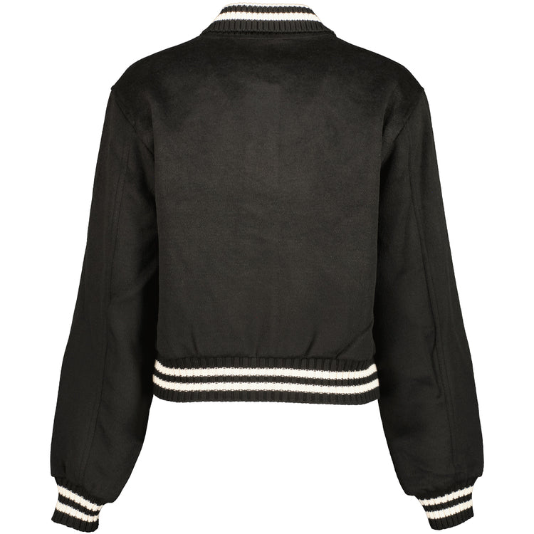Ladies Cropped Wool Varsity Jacket