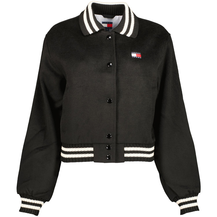 Ladies Cropped Wool Varsity Jacket