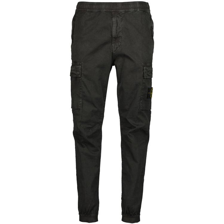 Stretch Cotton 'OLD' Effect Cargo Pants