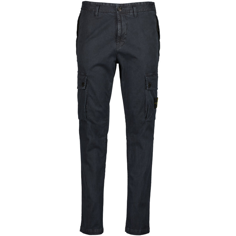 Stretch Cotton 'OLD' Effect Cargo Pants