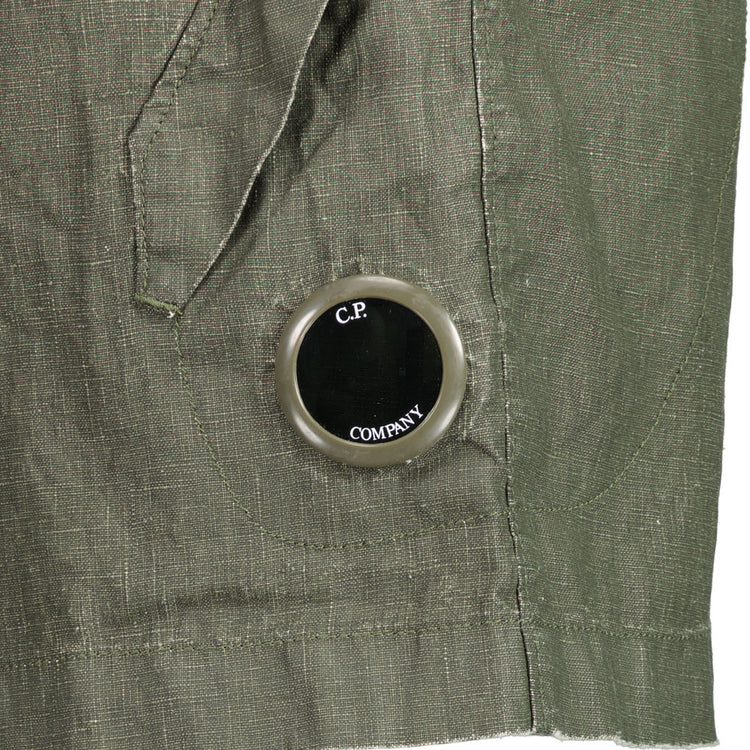 C.P. Plated Linen Lens Cargo Shorts - Casual Basement