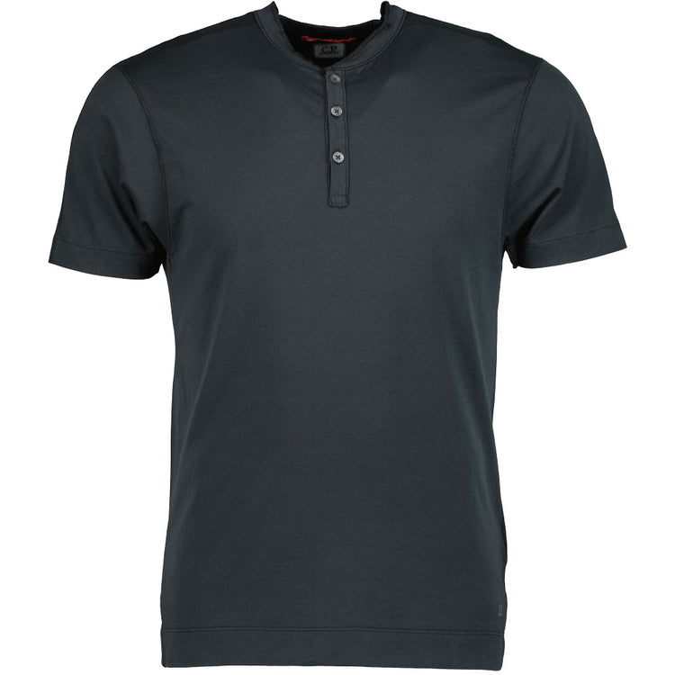 C.P. Company Button Up Logo Print T-Shirt - Casual Basement