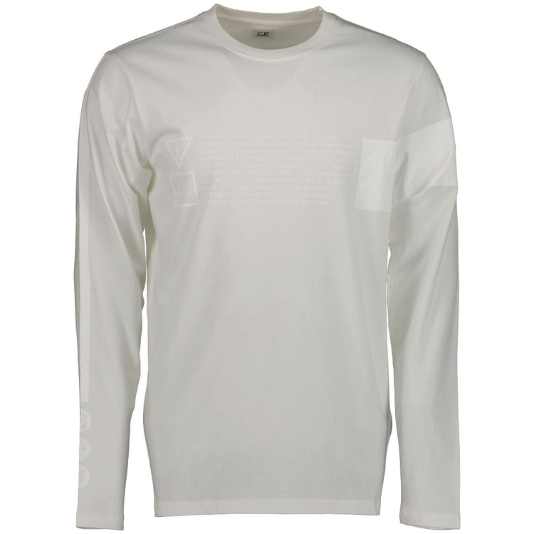 C.P. Text Print Long Sleeve T-Shirt - Casual Basement