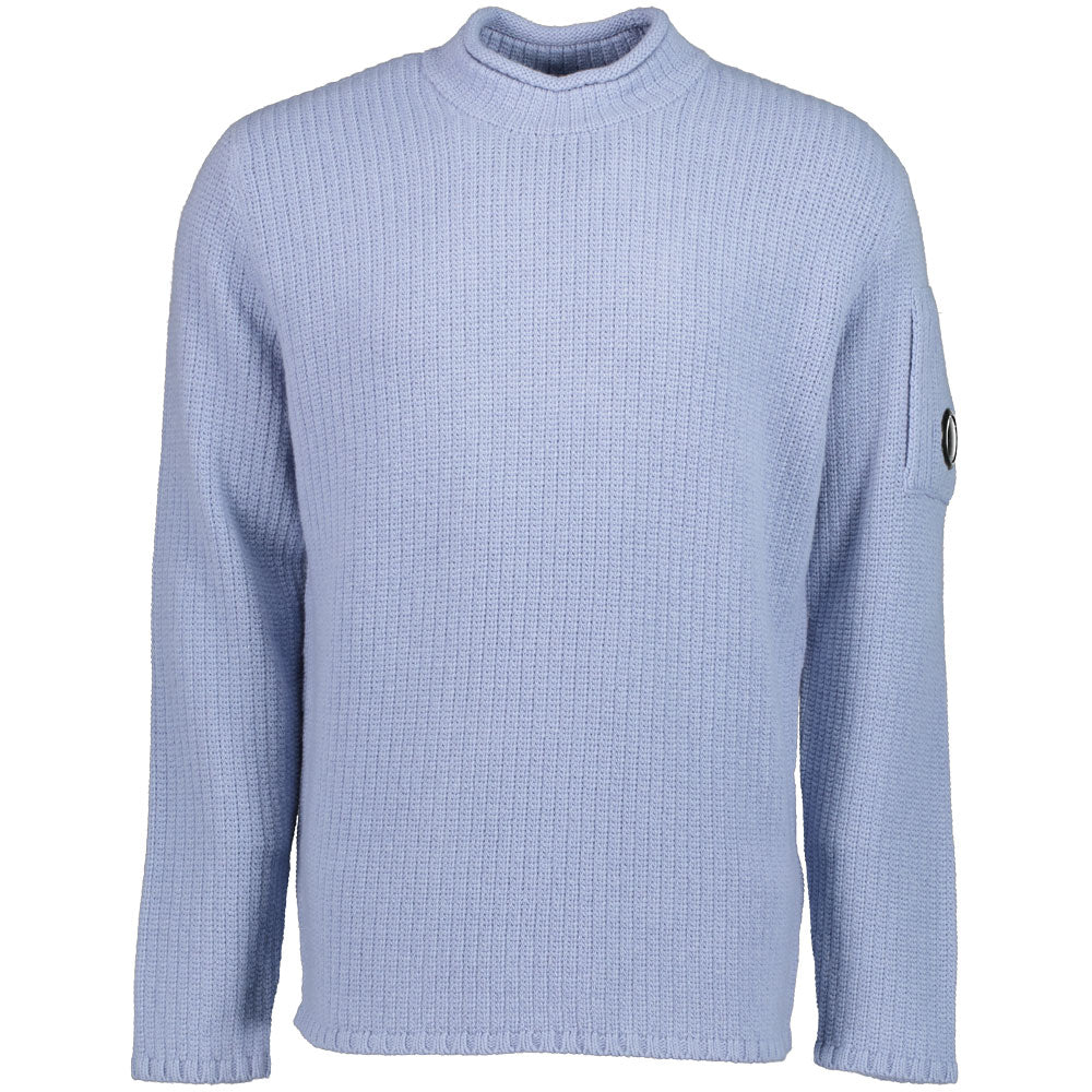 Company Lambswool Crewneck Lens Knit Blue Fog