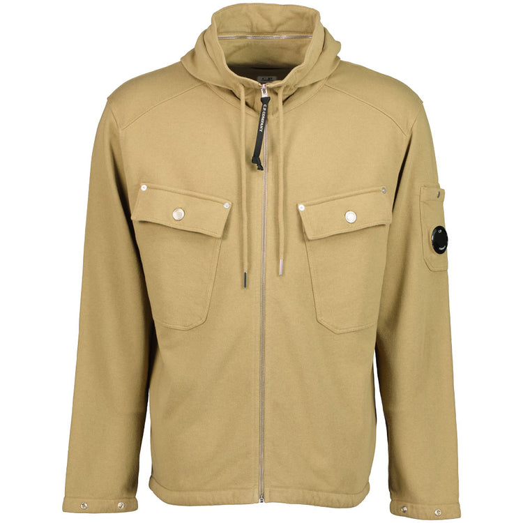 C.P. Hooded Openend Fleece Lens Zip Cardigan - Casual Basement