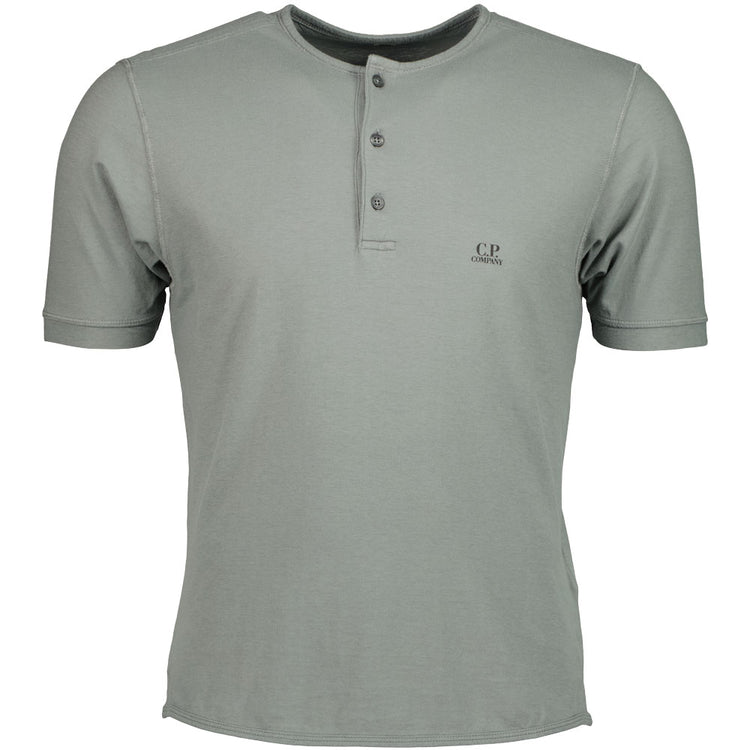 C.P. Button Up Logo Print T-Shirt - Casual Basement
