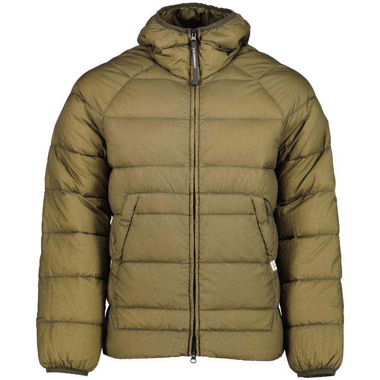 Hooded Nylon Down Jacket - Casual Basement