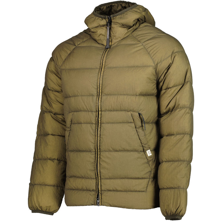 Hooded Nylon Down Jacket - Casual Basement