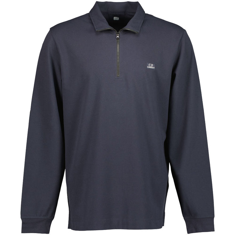 Long Sleeve Stretch Piquet Zip Polo - Casual Basement