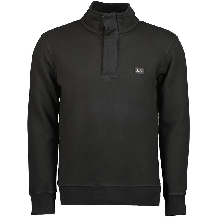 Logo Patch Quarter Button Sweatshirt - Casual Basement
