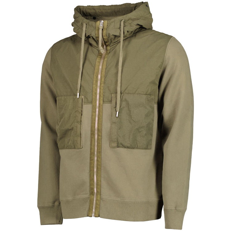 Mixed Goggle Hooded Zip Sweatshirt - Casual Basement