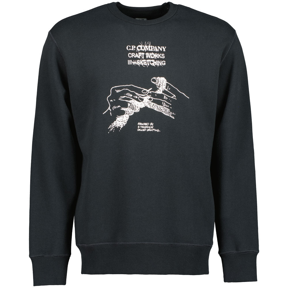 C.P. Company | Brushed Fleece Craftworks Sweatshirt - Black