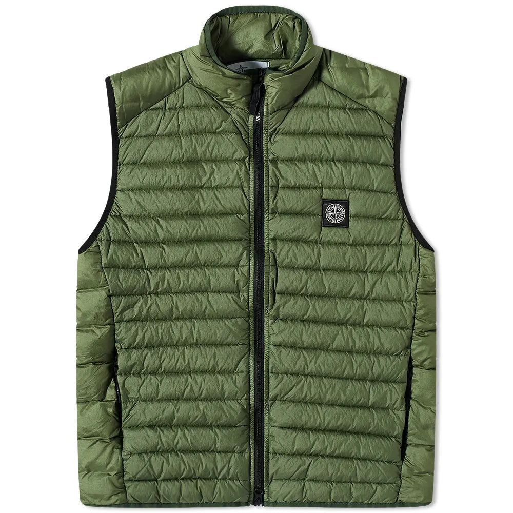 Stone Island Patch Nylon Down Gilet Olive