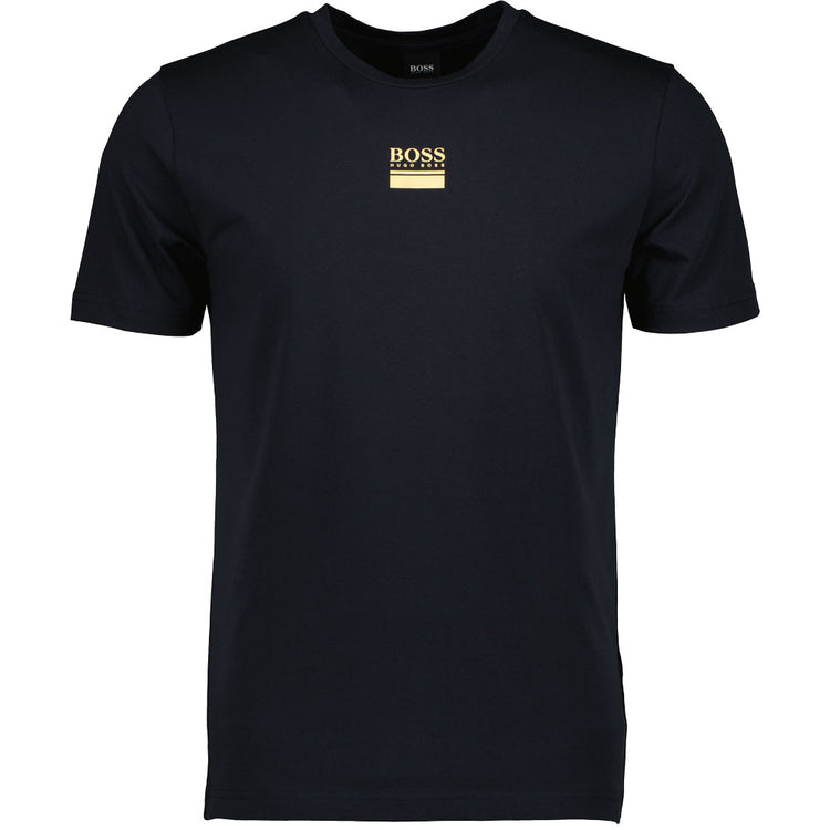 Hugo Boss Stretch Cotton Block Logo T-Shirt - Casual Basement