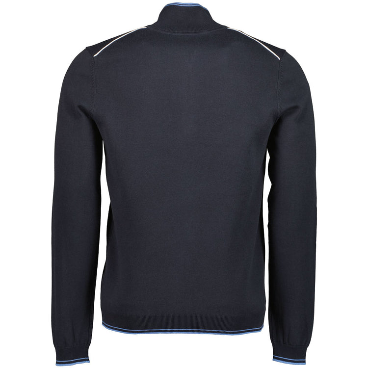 Quarter Zip Embossed Logo Knit - Casual Basement