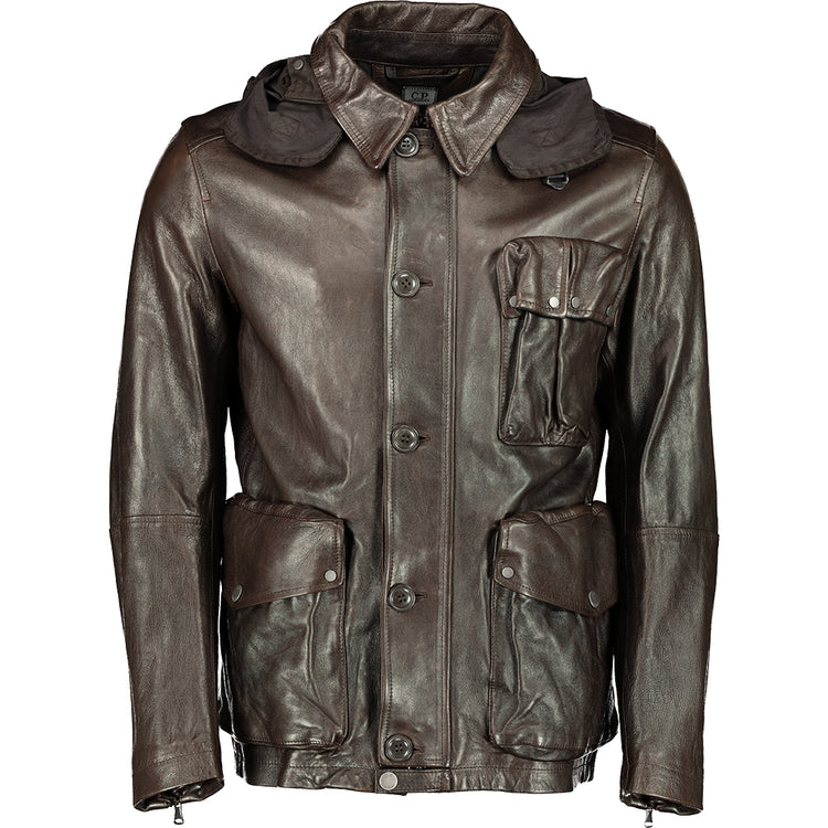Leather Goggle Mille Field Jacket - Casual Basement