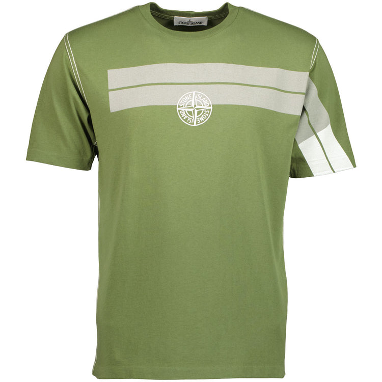 Graphic Stripe Embroidered Logo T-Shirt - Casual Basement