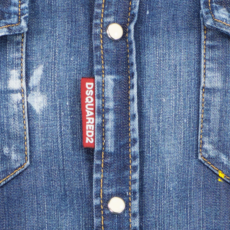 DSquared2 Distressed Denim Shirt - Casual Basement